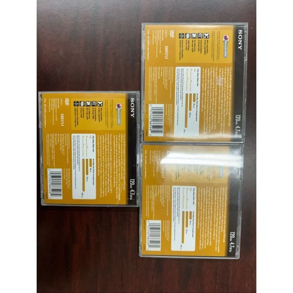 New Sony DVD-R 4.7 GB- 120 Minutes DVD Blanks (3 Discs)